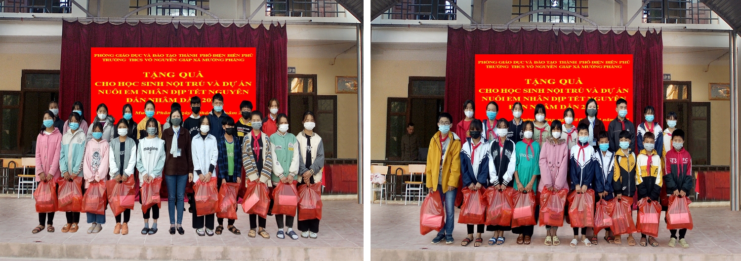 Trao quà tết cho học sinh bán trú và học sinh dự án nuôi em